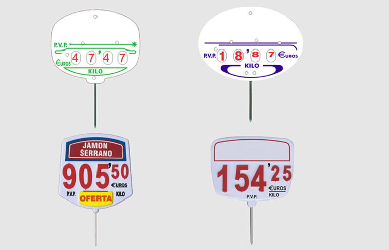 Cartelería portaprecios alimentación